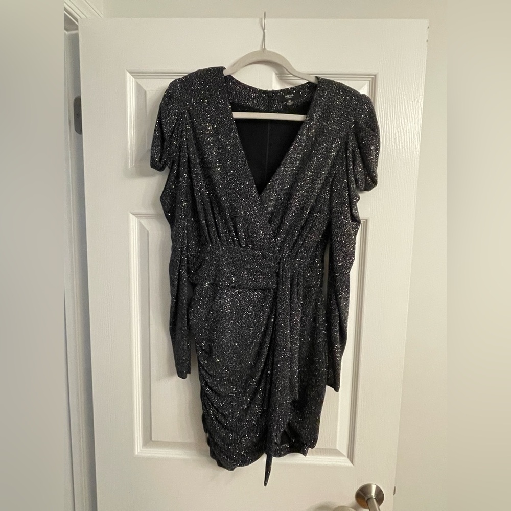 Aqua black and silver mini dress size 10.